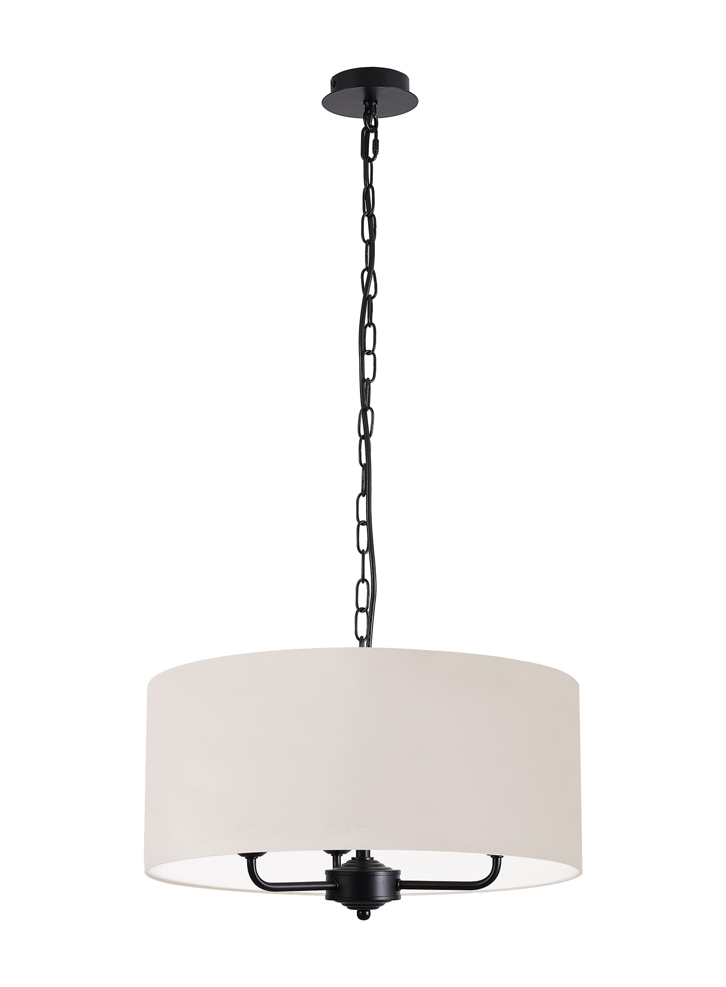 Banyan 50cm 3 Light Pendant Matt Black, Nude Beige/Moonlight DK1038  Deco Banyan